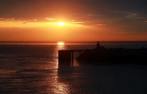 Море, пейзаж, закат