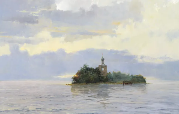 Пейзаж, картина, Александр Афонин, Вдали от Мира Сего