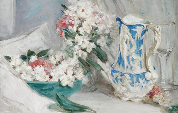 Картина, William Somerville Shanks, Уильям Сомервилл Шанкс, Натюрморт с синим кувшином
