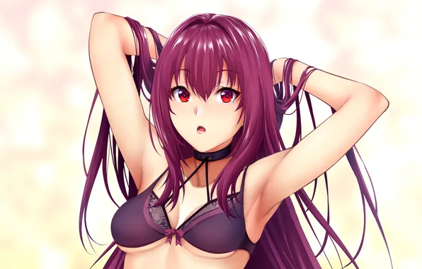 Girl, sexy, lingerie, bra, Fate Stay Night, cleavage, long hair, boobs