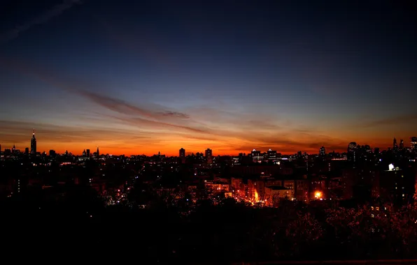 Картинка небо, ночь, город