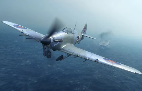 Истребитель, Великобритания, Палубный, royal navy, Piotr Forkasiewicz, Hawker Sea Hurricane Mk.IIc