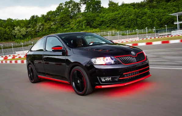 Дорога, движение, фары, подсветка, road, шкода, Skoda, movement