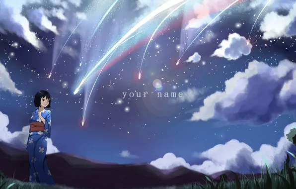 Девушка, аниме, арт, miyamizu mitsuha, Kimi no Na wa, Митсуха