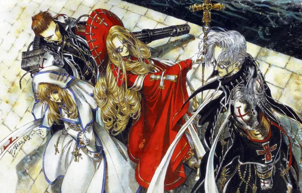 Оружие, доспехи, вампиры, Trinity Blood, Abel Nightroad, кровь триединства, Fabrica Theologiae, Tres Iqus