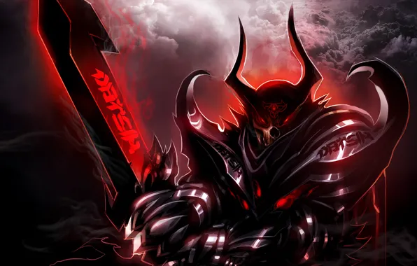 Воин, dark, sword, warrior