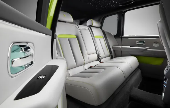 Картинка интерьер, Rolls-Royce, Cullinan, Rolls-Royce Cullinan, Lime Green, Re-Belle, Re-Belle: Lime Green