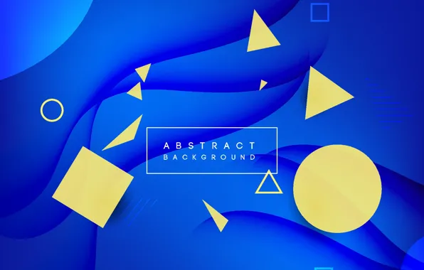 Синий, желтый, абстракция, Abstract, background, Geometric, геомертия