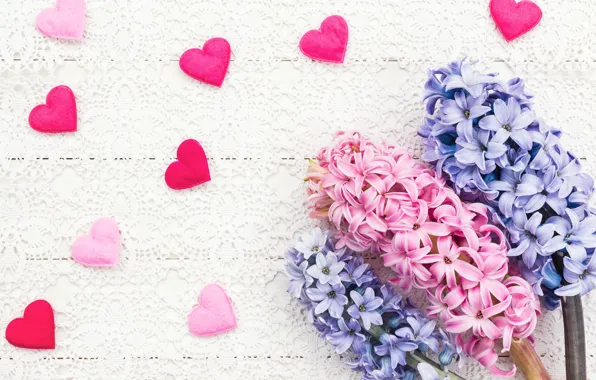 Любовь, цветы, сердце, букет, сердечки, love, розовые, heart