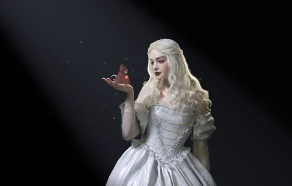 Девушка, Girl, Fantasy, Art, Alice in Wonderland, Anne Hathaway, Принцесса, Энн Хэтэуэй
