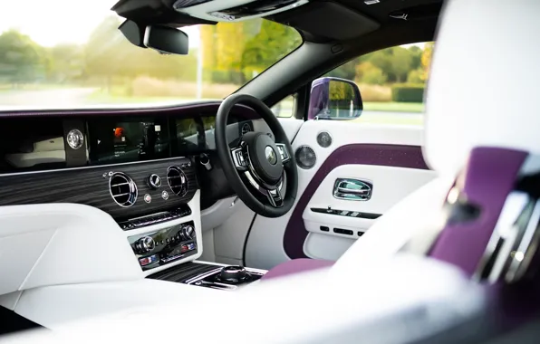 Картинка Rolls-Royce, Spectre, steering wheel, dashboard, Rolls-Royce Spectre
