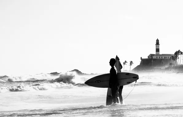 Waves, beach, sea, surf, seaside, Brasil, Salvador, Bahia