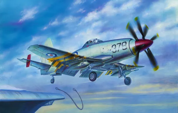 Картинка art, airplane, painting, aviation, Westland Wyvern