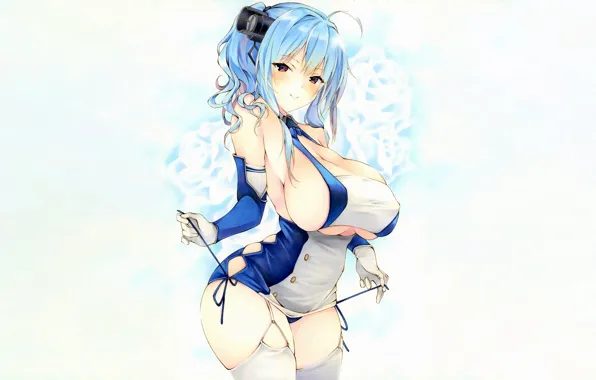 Girl, sexy, lingerie, cleavage, panties, thighhighs, long hair, dress