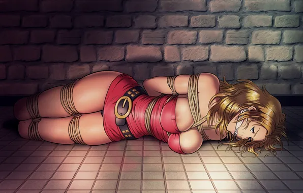 Грудь, девушка, веревка, платье, блондинка, похищение, Double Dragon, Marian Kelly