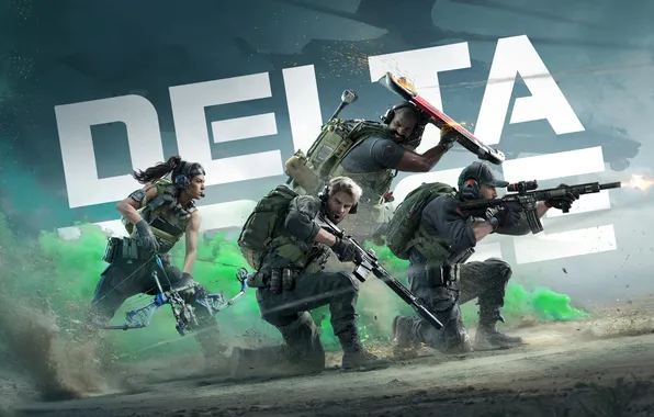 Girl, gun, soldier, weapon, man, rifle, shield, combat