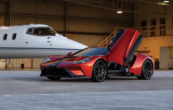 Ford, дверь, суперкар, Ford GT, бизнес-джет, 2017, H063, Beryllium Orange