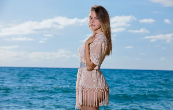 Model, pose, cute, Sea, Dakota Pink