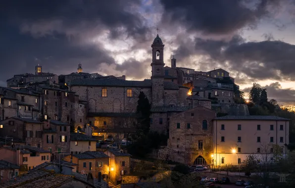 Montepulciano, Wolken, Italien, Kirche