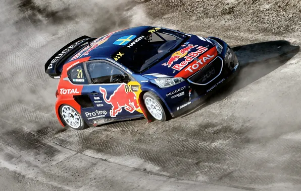 Пыль, Пежо, Занос, Peugeot, 208, WorldRX, Timmy Hansen