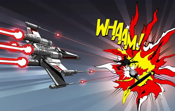 Star Wars, Fantasy, Art, X-Wing, Science Fiction, TIE Fighter, by Pete Moran, WHAAM!