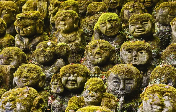 Картинка мох, Япония, Japan, скульптура, будда