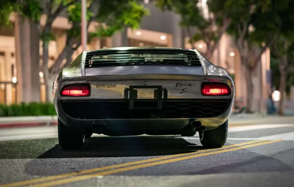 Картинка Lamborghini, 1971, rear, Miura, Lamborghini Miura P400 S