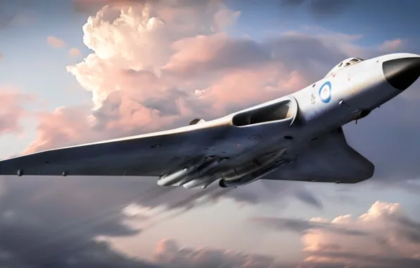 Картинка самолет, британский, стратегический, Авро Вулкан, бомбардировщик., Avro Vulcan