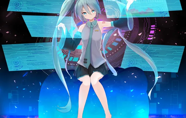 Девочка, Hatsune Miku, Vocaloid, Вокалоид, Хатсуне Мику