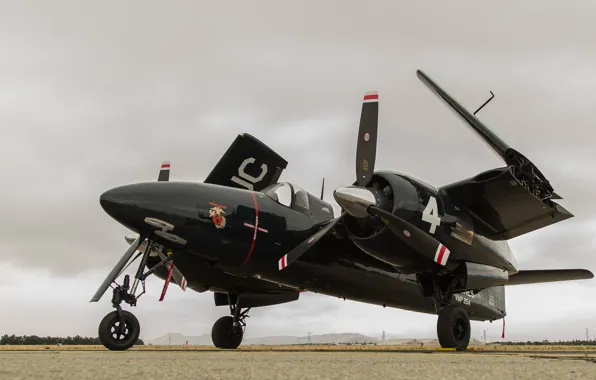 Истребитель, самолёт, палубный истребитель, Grumman F7F Tigercat