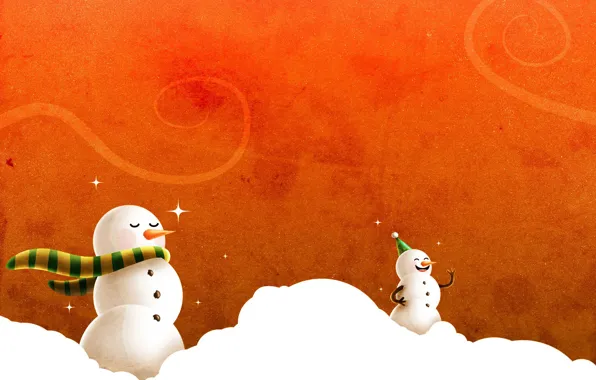 Картинка новый год, снеговики