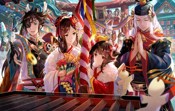 Аниме, арт, персонажи, onmyouji