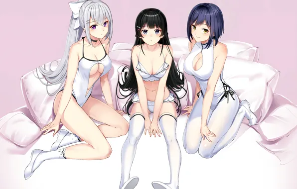 Girl, sexy, lingerie, bra, cleavage, panties, thighhighs, bodysuit