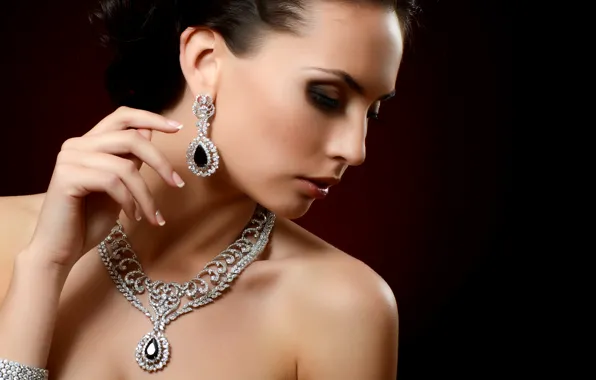 Luxury, necklace, earrings