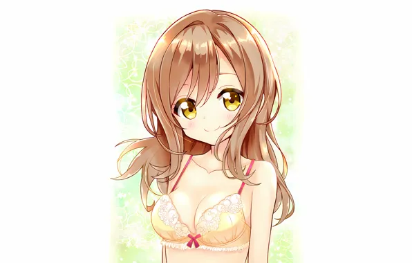 Картинка bra, lingerie, beautiful, anime, sexy, attractive, Kunikida Hanamaru, yellow eyes