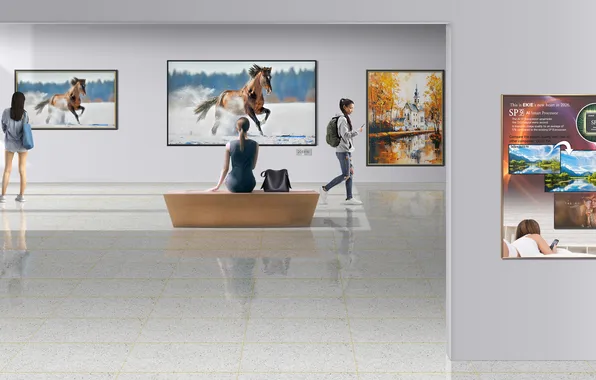 Women, poster, horse, tv, art gallery