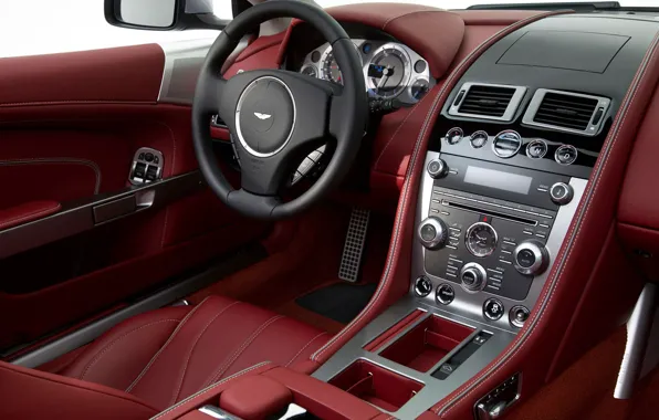 Aston Martin, руль, DB9, салон, Coupe