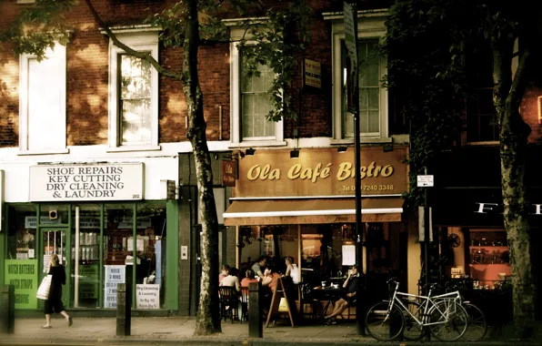 Улица, Англия, Лондон, кафе, On the Shaftsbury