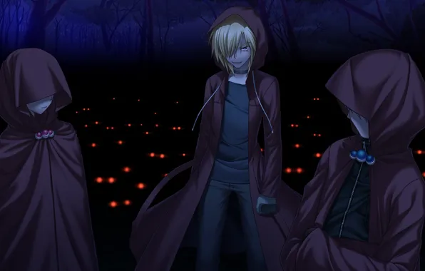Аниме, арт, парни, плащи, Rewrite