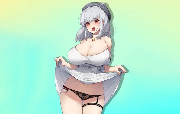 Girl, sexy, lingerie, pantsu, cleavage, panties, long hair, dress