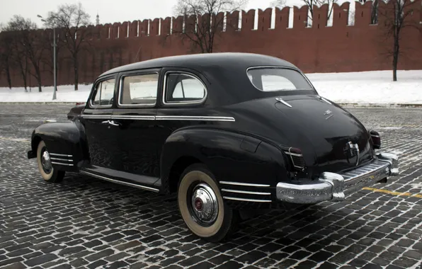 Картинка стена, черный, СССР, автомобиль, 110, ЗиС, Кремля