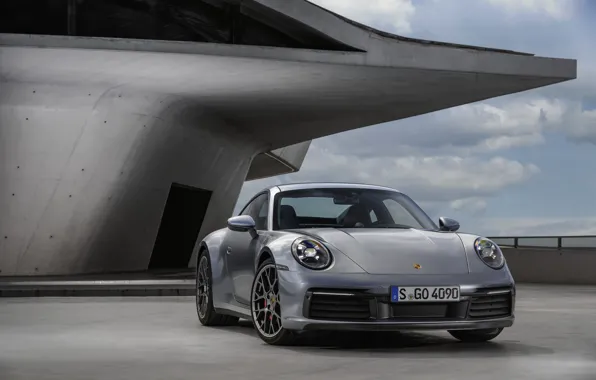 Здание, купе, 911, Porsche, Carrera 4S, 992, 2019