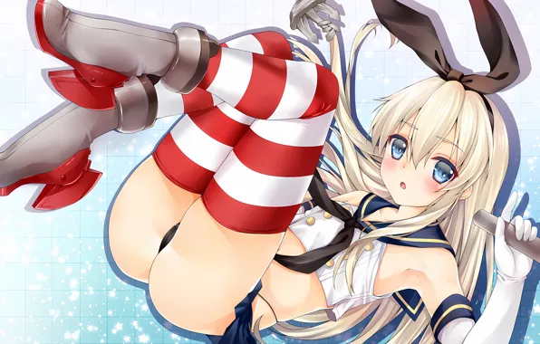 Girl, sexy, lingerie, ass, pantsu, panties, thighhighs, long hair