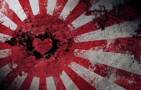 Сердце, Япония, флаг, Japan, love, flag, hearth