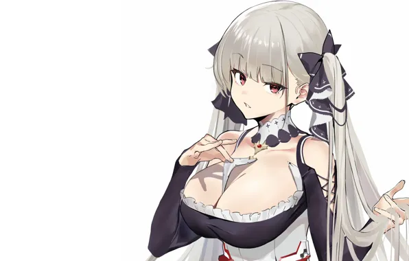 Girl, sexy, cleavage, long hair, dress, boobs, anime, beautiful
