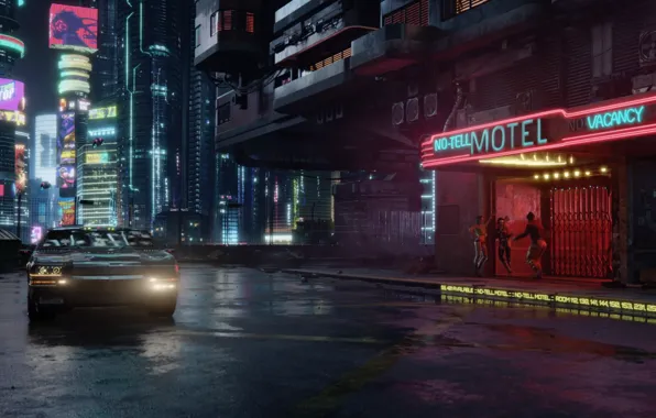 Картинка будущее, киберпанк, видеоигра, CD Projekt RED, Cyberpunk 2077, CD PR