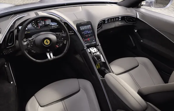 Ferrari, суперкар, салон, Roma, 2020
