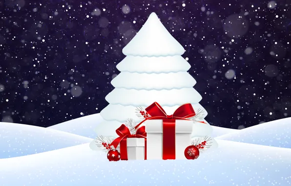 Снег, Рождество, Снежинки, Фон, Новый год, Праздник, Арт, Christmas