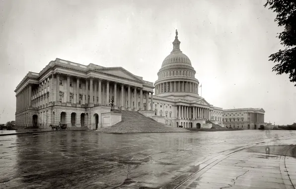 Ретро, Вашингтон, США, Капитолий, округ Колумбия, Конгресс, 1908-й год