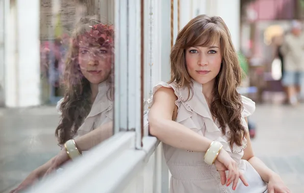 Девушка, фон, окно